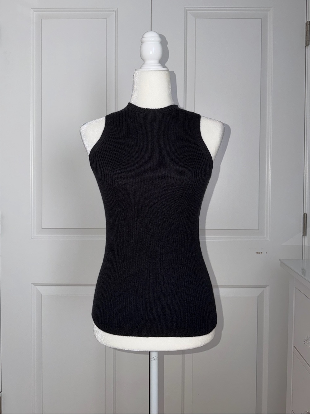 Protagonist Black Sleeveless Ribbed Knit Tank Top